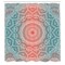 Ambesonne Coral and Teal Shower Curtain, Modern Tribal Mandala Tibetan Healing Motif with Floral Geometric Ombre Art, Cloth Fabric Bathroom Decor Set with Hooks, 70" Long, Coral Teal